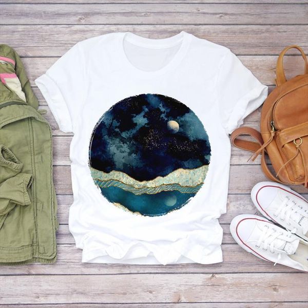 

men summer short sleeve t shirt moon night fashion print lady ladies mens graphic female tee, White;black
