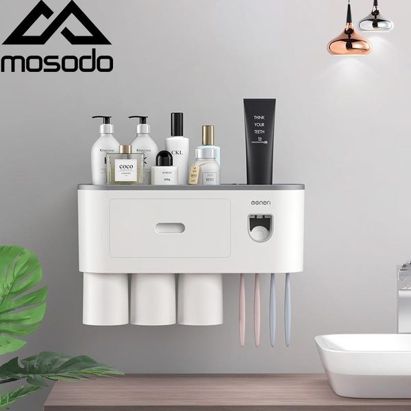 

bath accessory set toothbrush holder bathroom accessories toothpaste storage organizer glass for toothbrushes shelf magnetic adsorption with