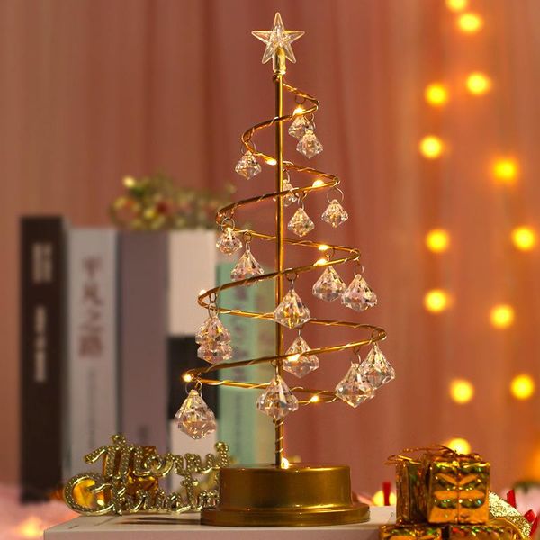 

christmas decorations night lamp for tree gold metal acrylic diamond shape pendant home decor bedroom light decorative ornaments