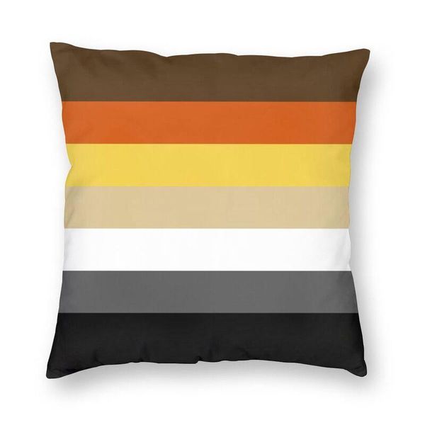 Kissen/Dekokissen, solide Bären-Pride-Flagge, luxuriöser Überwurfbezug, Schlafzimmer-Heimdekoration, schwule LGBT GLBT-Kissenbezüge aus Samtstoff