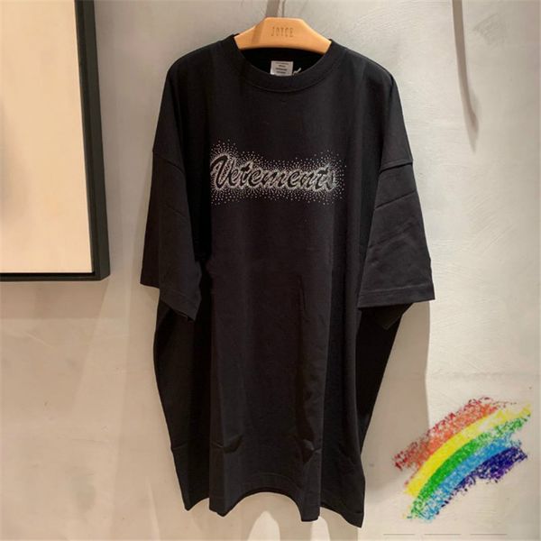

2021 new ss oversize t camisa das mulheres dos homens streetwear alta qualidade prata rebites vetements camiseta superior poqe, White;black