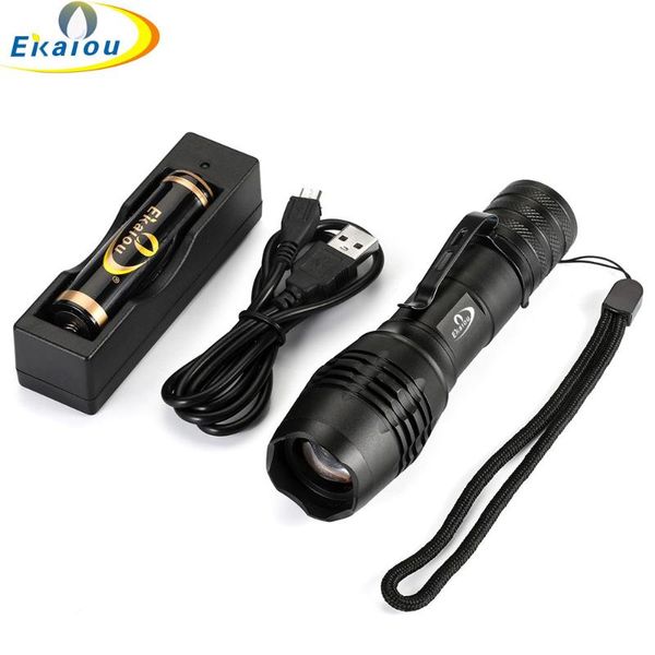 

flashlights torches super bright led zoom waterproof torch t6 18650 tactical