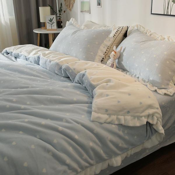 

bedding sets flannel warm set velvet winter fleece cotton bedroom comfortable nordic sabanas household products df50sjt