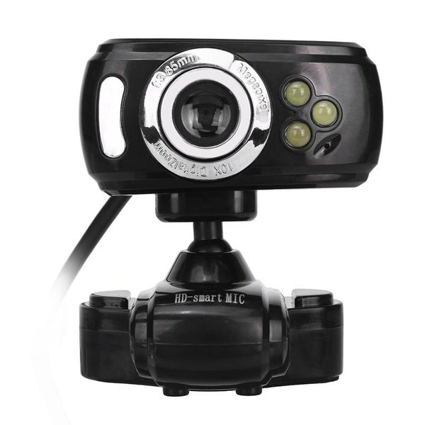 

a2 led web camera usb webcam 360 degree mic clip-on web cam for youtube computer pc lapnotebook camera black