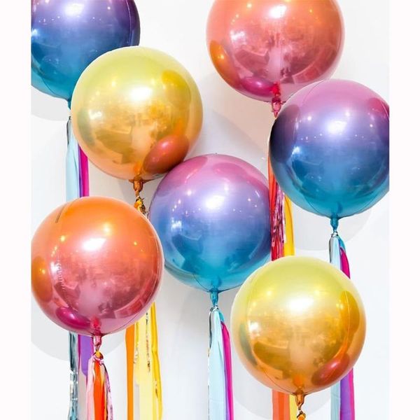 

party decoration 1pc star&heart 18/22 inch metal 4d disco gradient color balloon wedding birthday baby shower po props