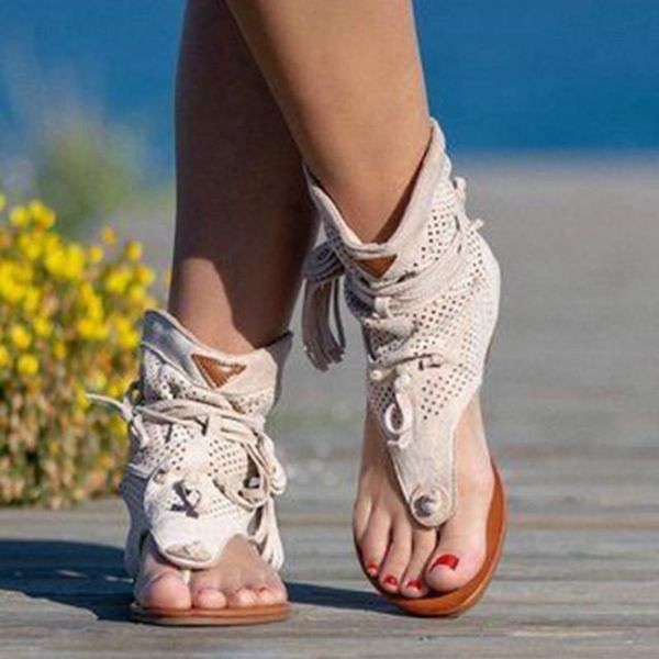 

sandals nice women's retro gladiator ladies clip toe vintage shoes tassel rome fashion summer woman female large size, Black