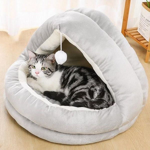 

cat beds & furniture 6 color bed house soft plush pet basket kennel puppy cushion cute small dogs cats nest winter warm sleeping mat supplie