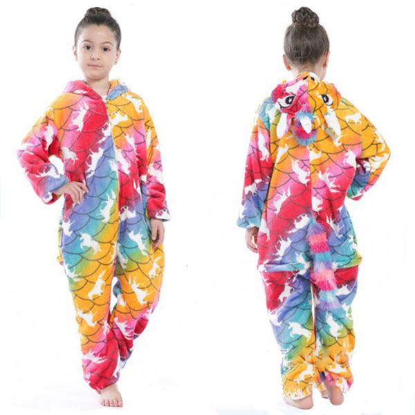 

2021 new kids children girls boys unicorn flannel pajamas winter clothing sleepwear family matching parent child cpxq, Blue;red