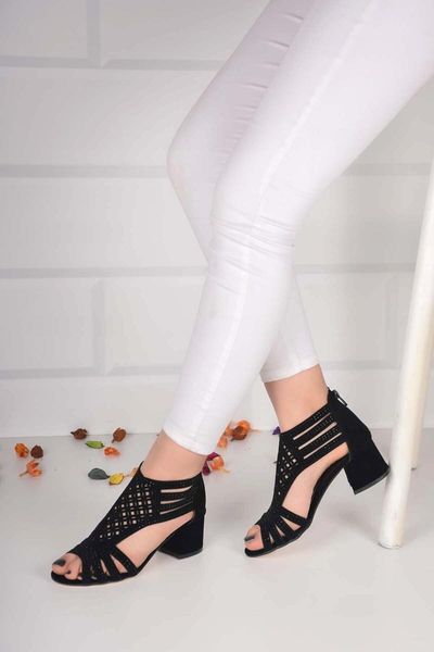 

sandals women black cubic zirconia heels ba21064