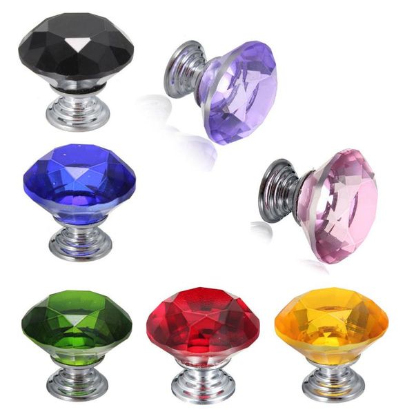 

handles & pulls door crystal knobs cabinet drawer furniture closet 30 mm knob
