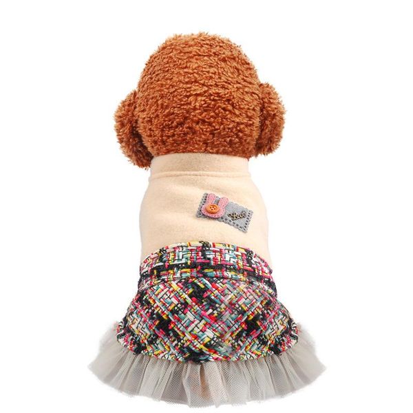 

pet dogs cats dog lovely cute puppy polyester 2021 fall and winter warmth, ladies, teddy bichon cat costumes, tweed skirt