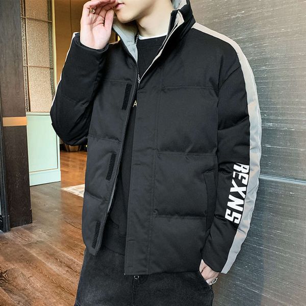 

winter new men's clothes trend hooded tooling youth clothing short fashion student cotton padded jacket, Black;brown