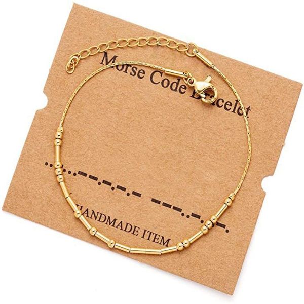 

charm bracelets gold keep going morse code beads string bracelet for women / men secret message friendship bar jewelry bridesmaid gift, Golden;silver