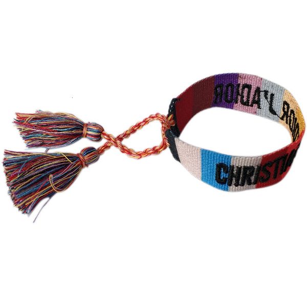 

designer bracelet womennepalese style woven bracelet with tassel embroidery hand rope wrist strap, Golden;silver