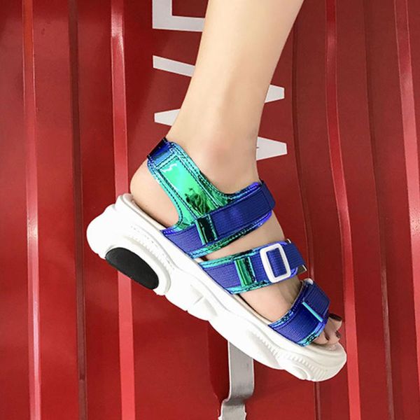 

sandals 2021 arrivals brand design women shoes flat platform summer plus size 35-40 leisure fashion footwear, Black