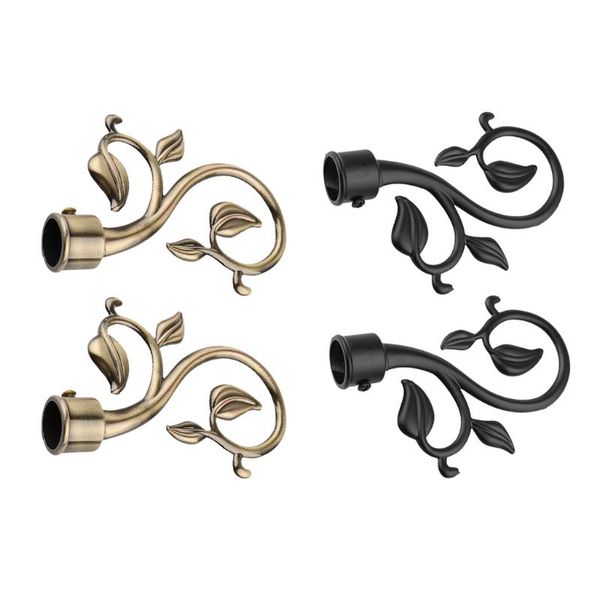 

1 pair decorative elegant design window curtain rod ends drapery rail pole heads
