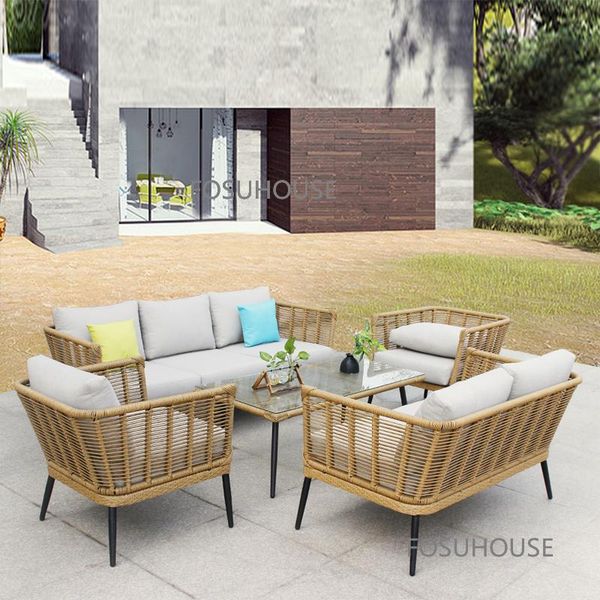 

camp furniture modern outdoor rattan chair for balcony courtyard garden leisure sofa combination waterproof chairs