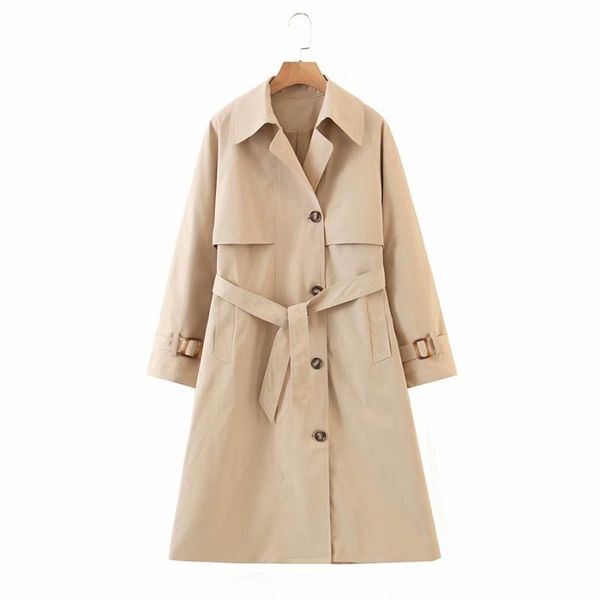 

women's trench coats puwd casual women khaki loose sashes coat 2021 autumn fashion ladies single breasted windbreaker girls chic outwea, Tan;black