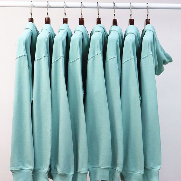 

thickened men's brand solid color terry hoodie loose off shoulder couple diy, Black