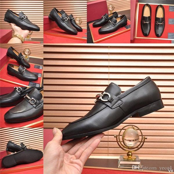 

bs elegant shoes luxury men formal party shoes men dress italian coiffeur patent leather shoes for men wedding dress zapatillas de hombre 22, Black