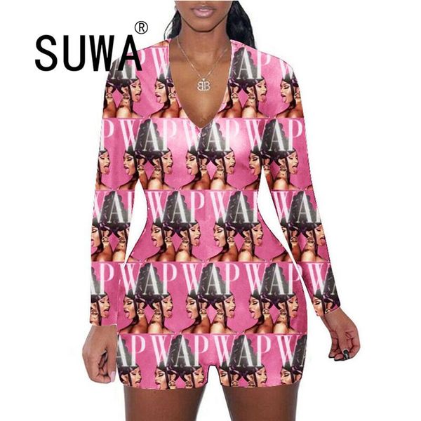 

women's jumpsuits & rompers women bodysuit skinny playsuit long sleeve v neck bodycon stretch leotard button short romper pajama jumpsu, Black;white
