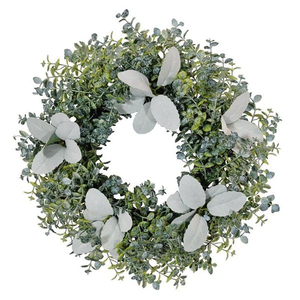 

decorative flowers & wreaths artificial green leaf wreath spring summer outdoor ornaments for front door bedroom wall window home office gar