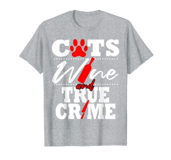 

true crime fan cat mom addict wine funny gift shows podcasts t-shirt, White;black