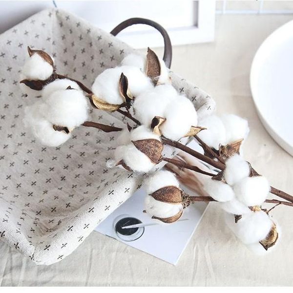 

decorative flowers & wreaths artificial flower natural cotton branch single 53cm, home decoration wedding arrangement pography po props