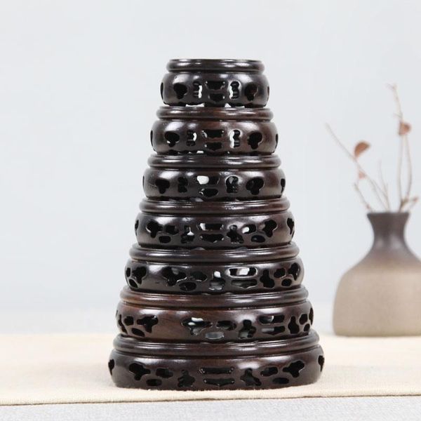 

decorative objects & figurines 4.3-10.3cm diameter ebony pierced base carved rosewood craftwork solid wood vase teapot antique jade black