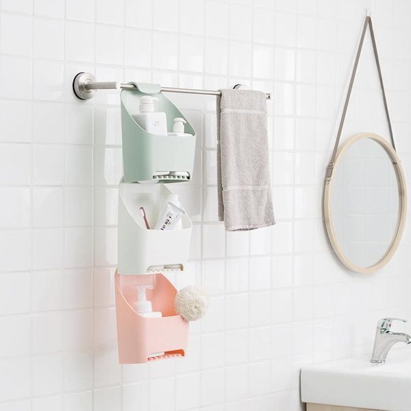 

bathroom storage & organization liyimeng drain basket shelf cosmetic rack kitchen organizer sponge towel holder soap bottle hanger box