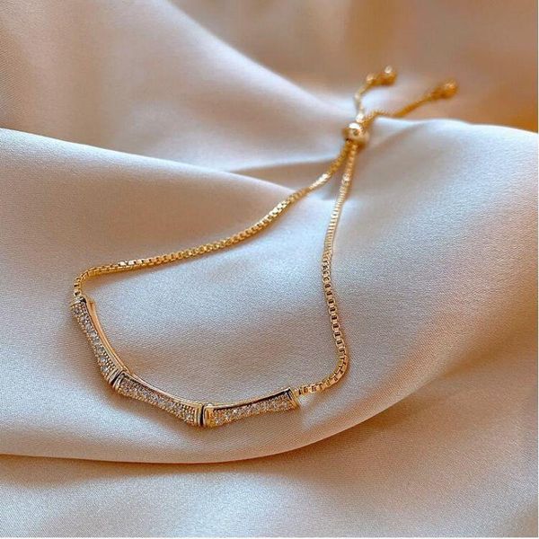 

charm bracelets canze ladies bamboo bracelet ins style fashion design korean simple jewelry, Golden;silver