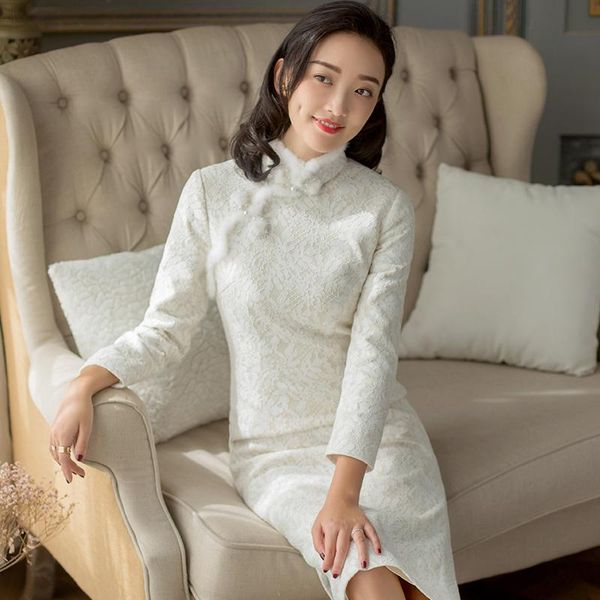 

ethnic clothing to winter warm temperament girl wind chinese cheongsam restoring ancient ways of the republic china, Red