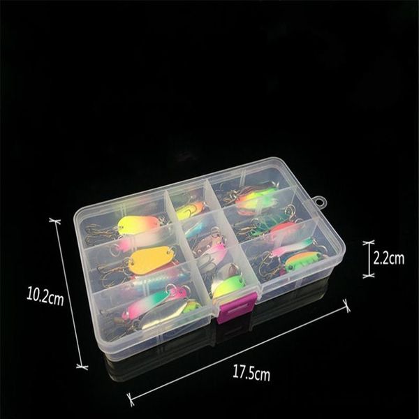 

30/10pcs 4g-6g boxed spoon fishing lures sequin bait set treble hooks fishing tackle artificial hard bait for bass carp jllaeh