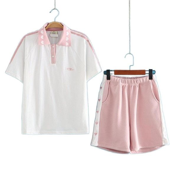 

women's tracksuits women short sets sleeve turndown collar t shirt and hight waist shorts 2021 summer female casual 2 piece set clothes, Gray