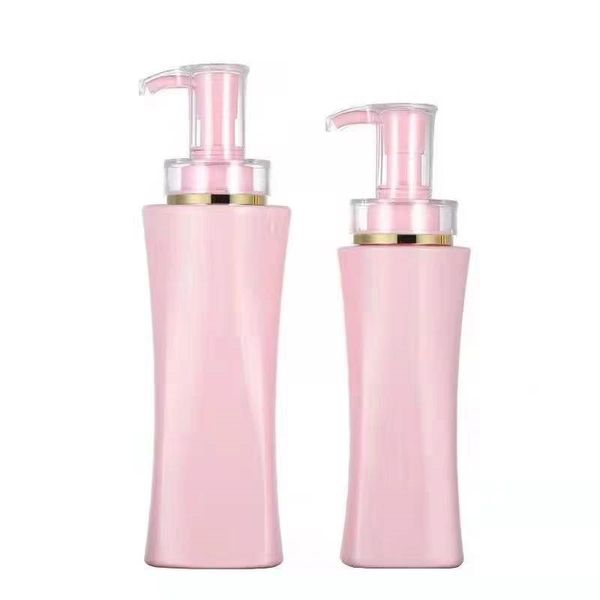 350ml 500ml Pink Shampoo Body Lotion Chuveiro Gel Gel High-End Pet Plástico Embalagem Embalagem Garrafas