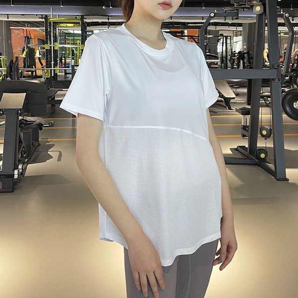 

yoga outfit women's t-shirts sports clothing long thin quick-drying stretch running fitness gym short-sleeved large size loose blouses