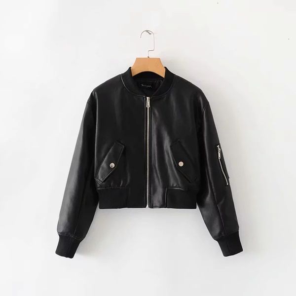 

women leather jacket casual soft pu zipper coat solid color spring and autumn fashion biker motorcycle slim fit jackets, Black