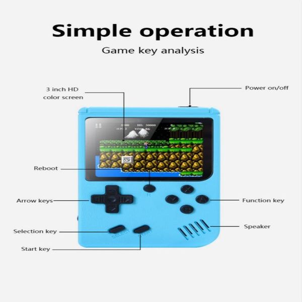 

800 in 1 game player built-in 400 games handheld video game consoles portable mini handheld 8-bit 3.0 inch color lcd screen