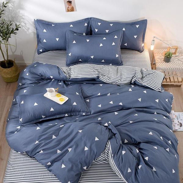 

bedding sets blue white triangle exquisite home textile soft duvet cover bed sheet pillow case single double  king for set