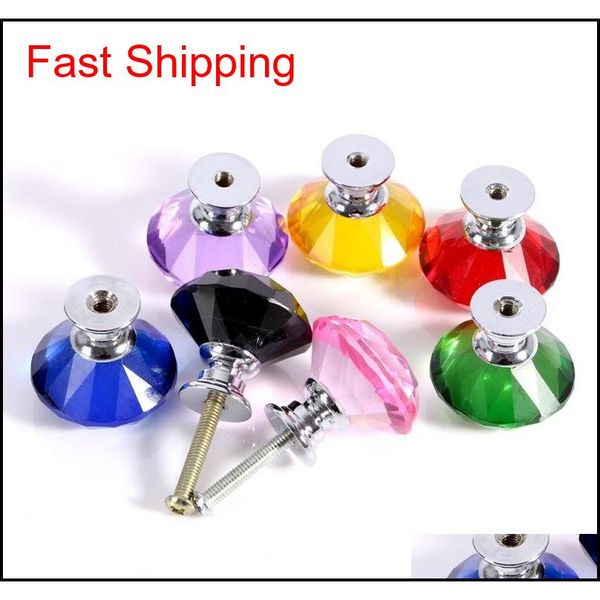 

30mm diamond shape crystal glass alloy door drawer cabinet wardrobe pull handle knobs jlltxx homeindustry