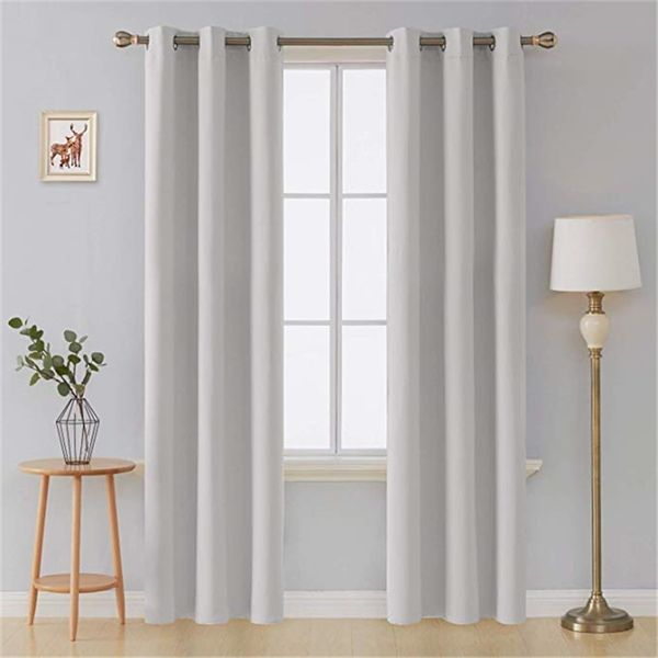 Branco térmico isolado blackout cortinas para sala de estar quarto cinza cinza janela tratamento de cortina 210913