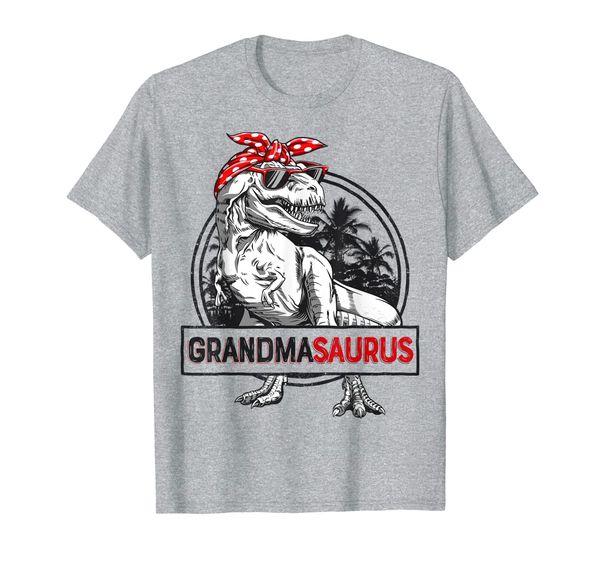 

grandmasaurus t rex dinosaur grandma saurus family matching t-shirt, White;black