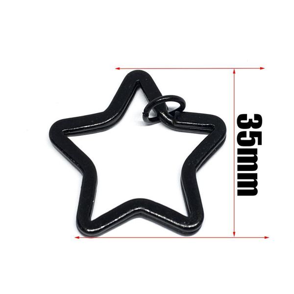 

10pc/lot 19 colors start shape diy metal key holder split rings keyring keychain accessories keychain making acc jllano