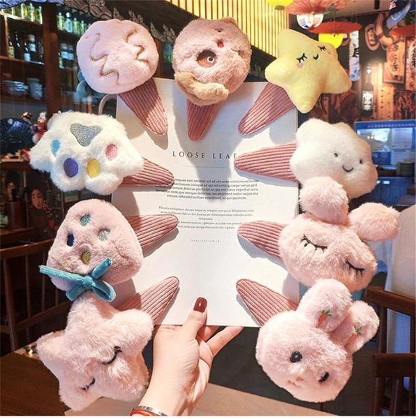 

children girl kids bb hair clips hairpin big cute korean japan cartoon animal fruits fall winter head wear accessories wholesale, Slivery;white
