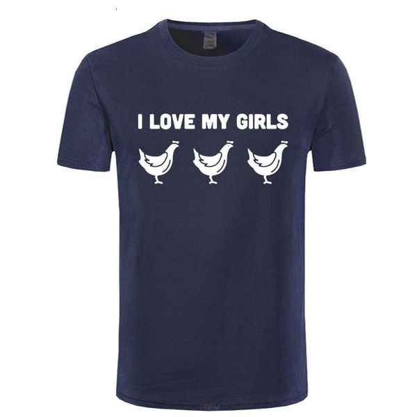 

men's t-shirts tee i love my girls funny chicken farmer t shirt men short sleeves hip hop oversized o-neck cotton shirts, White;black