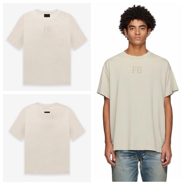 

2021 new summer men's season 7 high street brand t-shirt flocking printing short sleeve oversized fashion trend fjvl, White