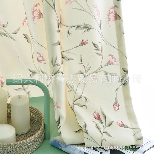 

curtain & drapes midsummer flower rice rural style fresh velvet curtains for living room bedroom treatment home decoration