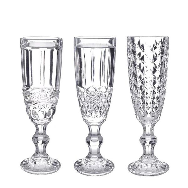 

wine glasses champagne glass cup transparent engraved relief 150ml cocktail goblet bar wedding glassware el banquet appliance