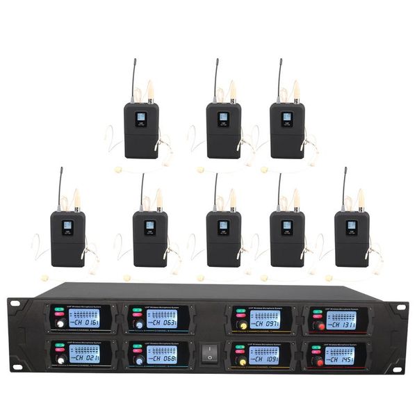 

uhf wireless microphone system eight-channel head-mounted microphone stage performance school speech outdoor activity