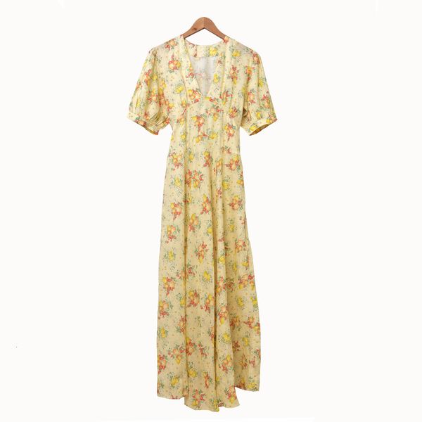 

2021 new feminino manga maxi lao-up v profundo floral impresso vintage senhora frias vestido longo roupas femininas q8ph, Black;gray
